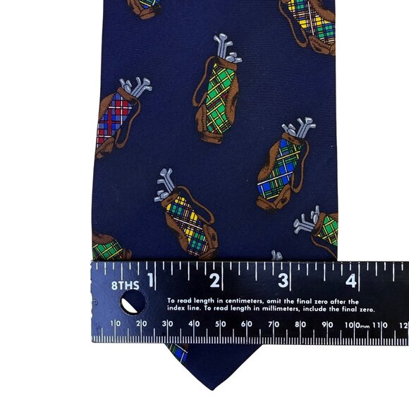Alynn Mens Navy Polyester Cartoon Golf Bag Print Tie Approximately 58 Inches - Picture 7 of 7